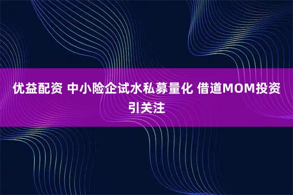 优益配资 中小险企试水私募量化 借道MOM投资引关注